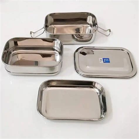 jvl stainless steel rectangular lunch box|JVL Stainless Steel Double Layer Rectangular Lunch Box.